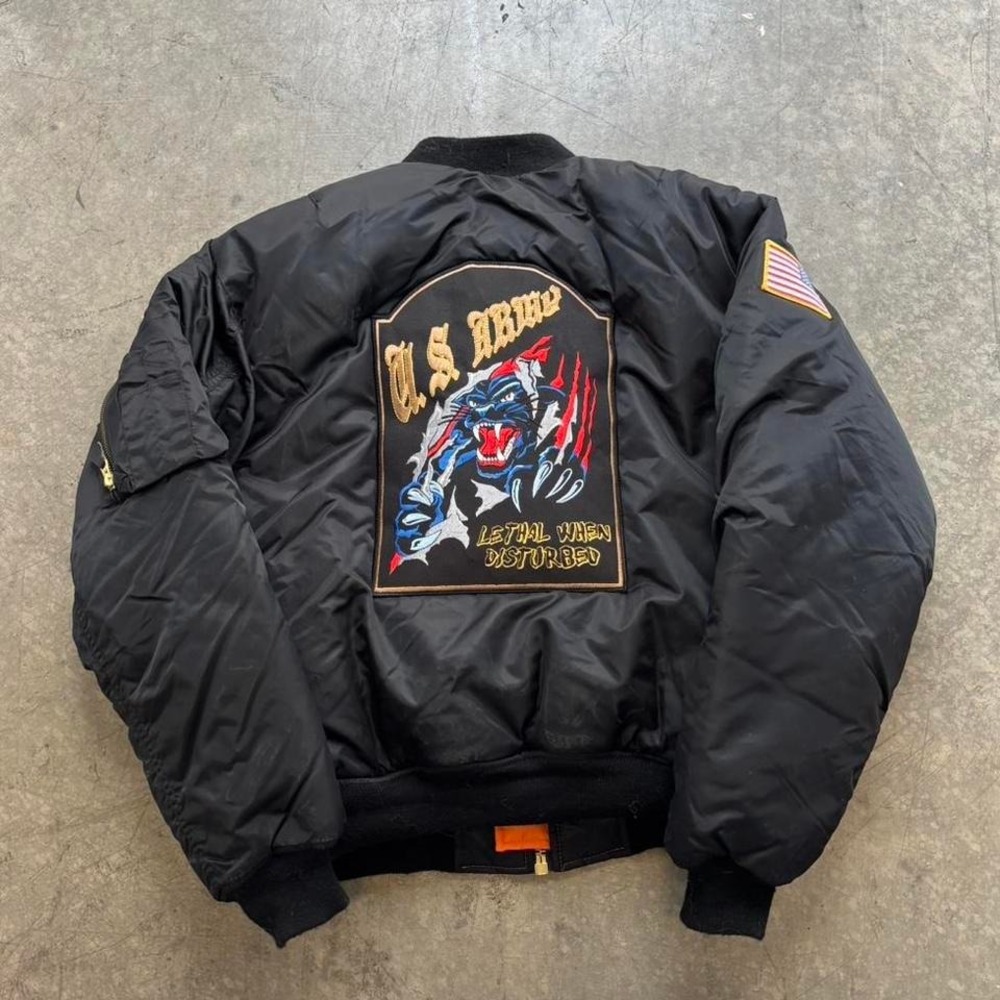 US Military Rothco MA-1 Flight Jacket Souvenir‎ Bomber Lethal When Disturbed